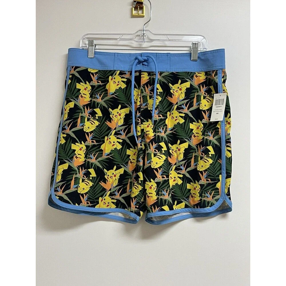 Hot Topic Pokémon Pikachu Tropical Print Board Shorts Swim Trunks Men's M